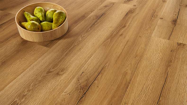 planeo Vinyle à clic rigide - SolutionX 2in1 BigSize Atelier Oak Plancher XL de 1,83 m de long | Isolation phonique intégrée (ECF-BS-85)