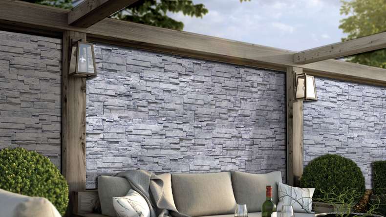 planeo panneau de façade aspect pierre - NoviStone Grigio 1054 x 334 mm