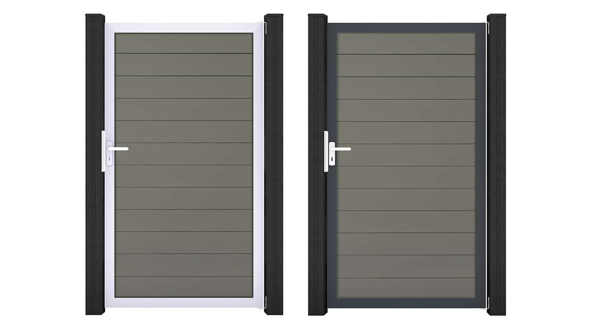 planeo Gardence Strong - Portail universel BPC gris avec cadre en aluminium
