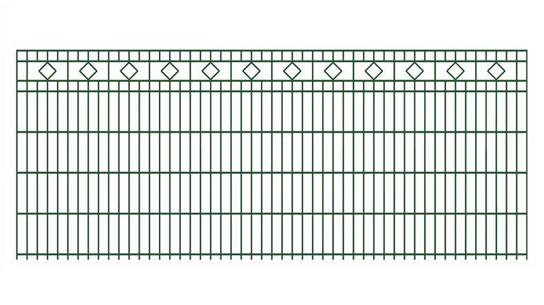 planeo Clôture décorative à double fils Carré 6/6/6 RAL 6005 Vert mousse