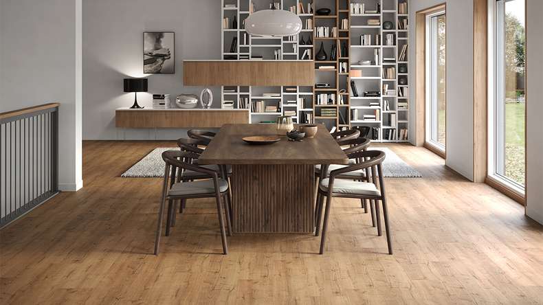 planeo Sol PVC clipsable - Rigid Chêne brun naturel | Gaufrage synchrone (DF-67501)