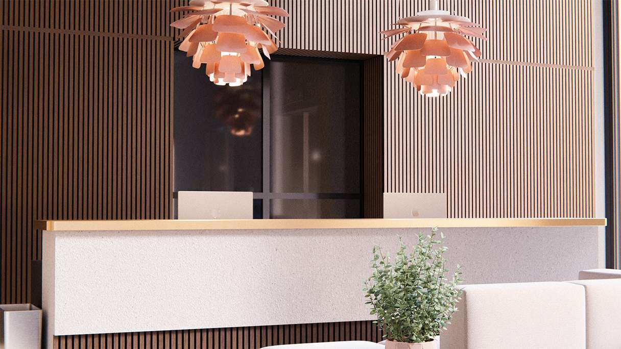 planeo Panneaux acoustiques - Noyer 2480 x 600 x 21.5 mm | ignifugé