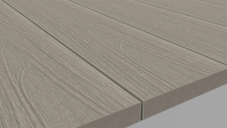 planeo UNIDeck - Lame de terrasse en WPC CoEx, gris clair, 3 m - texturée/brossée lisse