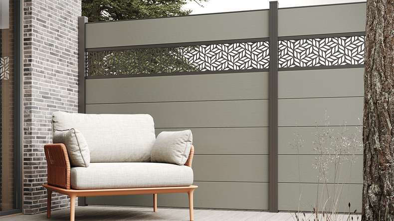 planeo Gardence Strong XL - Clôture composite à emboîter gris