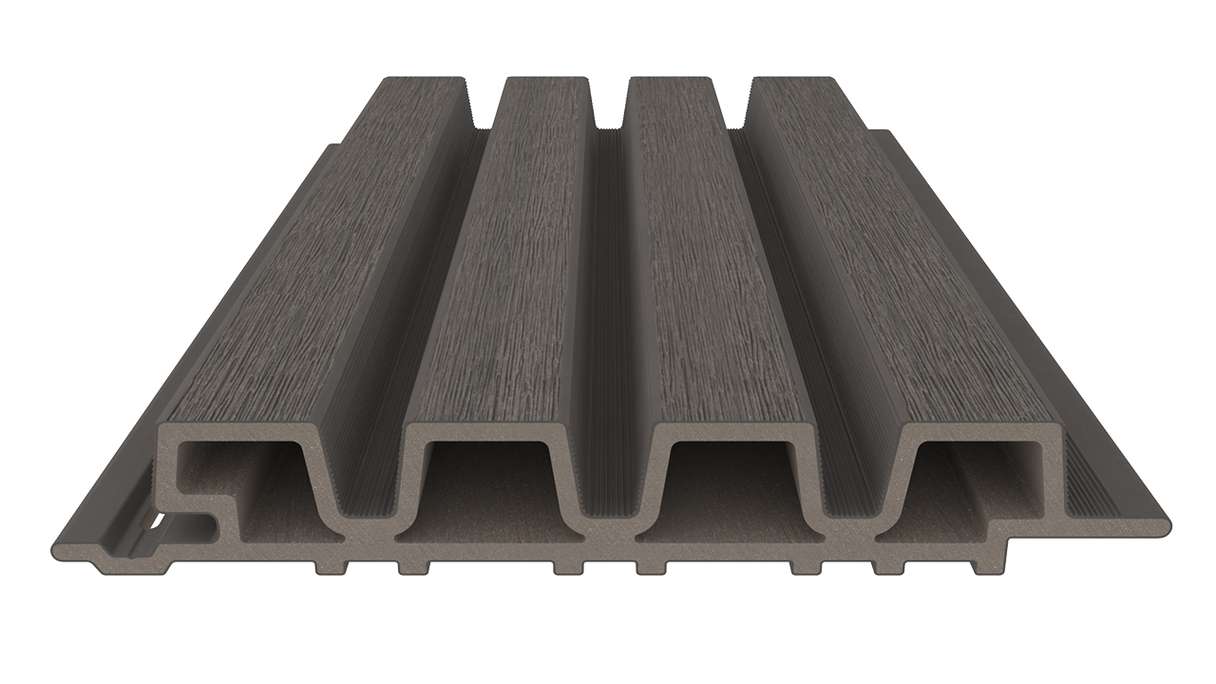 planeo LINEA Slim - Bardage de façade en WPC CoEx, gris foncé, 2900 x 215 mm