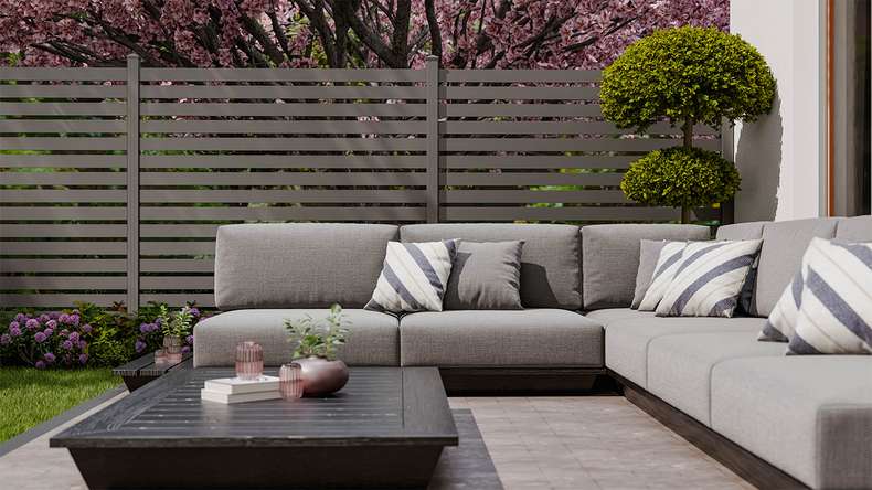 planeo Gardence Metallic Edge - Clôture de jardin en aluminium Carré Anthracite | DB703