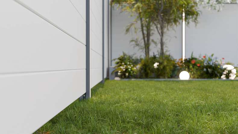 planeo Gardence Simply Small - Clôture PVC à emboîter Blanc 180 x 180 cm