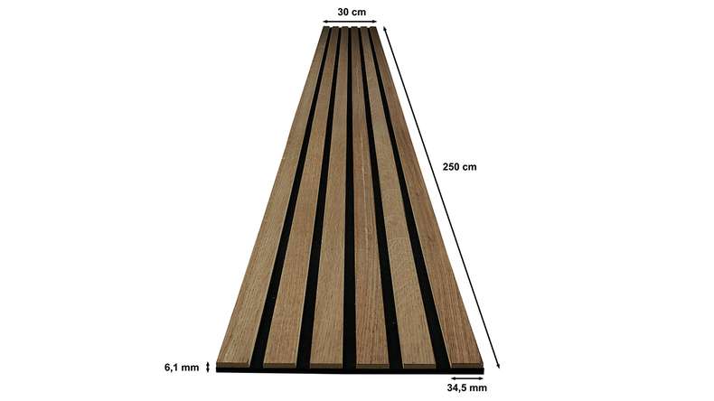 Skaben Panneau acoustique SilentWall Comfort Light - Chêne rustique - 250 x 30 cm