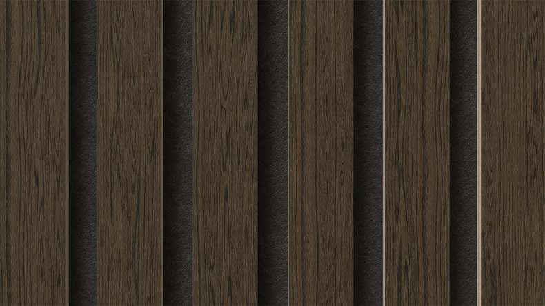 planeo Panneaux acoustiques - chêne fumé 2480 x 600 x 21.5 mm | ignifugé