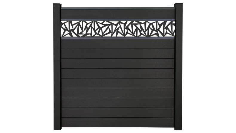 planeo Gardence Strong - Clôture à emboîter BPC Triangle gris anthracite 180 x 180 cm