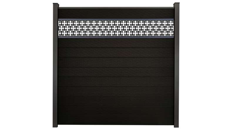 planeo Gardence Strong - Clôture à emboîter BPC Oriental noir co-ex 180 x 180 cm