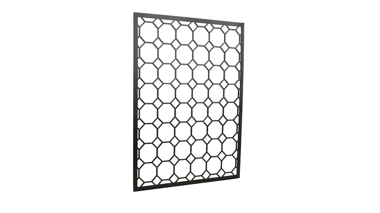 planeo Grille de rangement - noir avec 4 crochets en S