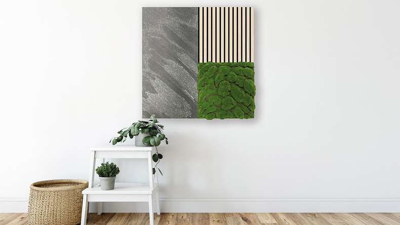 planeo Panneau acoustique - MixWall Mineral Mood Grey Slate 52 x 104 cm | Pierre véritable (PLMW-20411C)