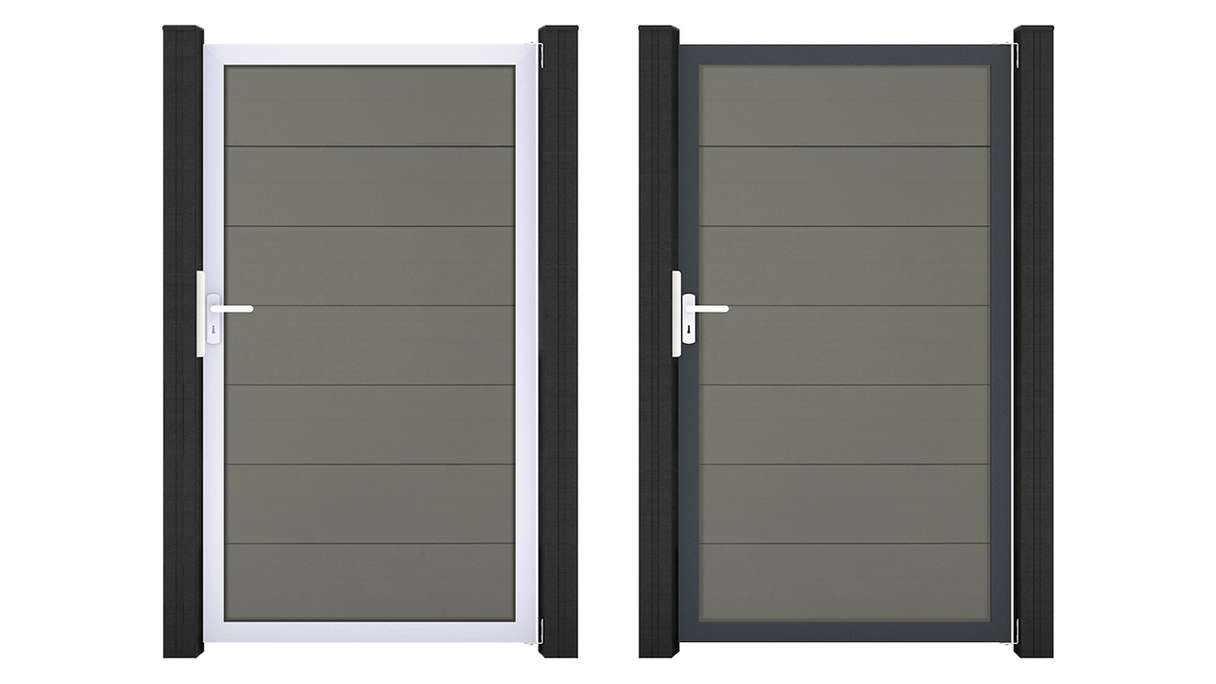 planeo Gardence Strong XL - Porte universelle BPC grise avec cadre en aluminium