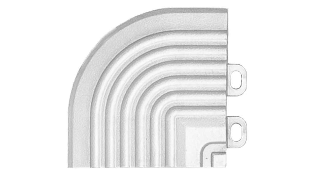 planeo élément d'angle pour carreaux de terrasse à clipser 40 x 40 cm - blanc-alu