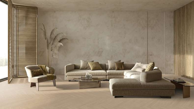 Gerflor vinyle adhésif - Virtuo 55 Glue Down HB Blomma beige | Aspect authentique (39201460)