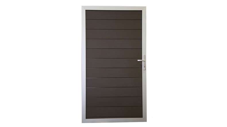 planeo Gardence Strong - Porte composite universelle Noyer avec cadre aluminium