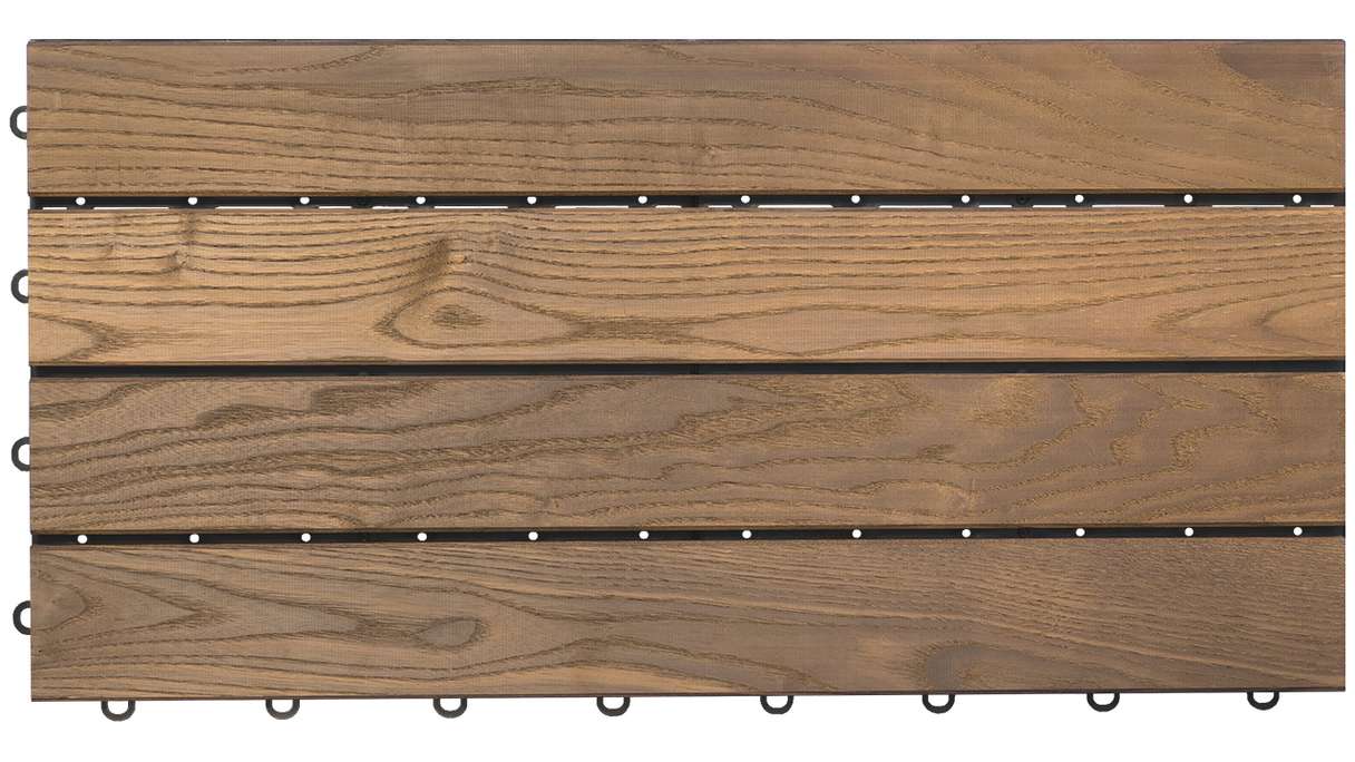 planeo Carreau à clipser Thermo frêne XL - 4 lames Lisse