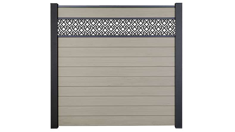 planeo Gardence Strong - Clôture à emboîter BPC Abstract Bi-Color Sand 180 x 180 cm