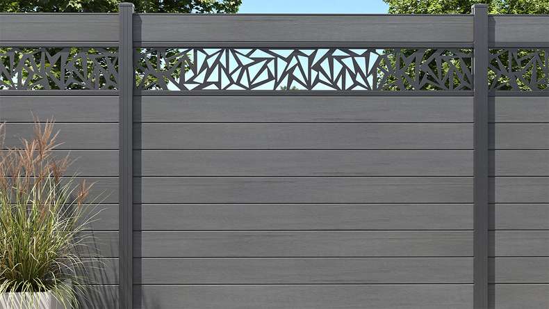 planeo Gardence Strong - Clôture composite Carré gris pierre