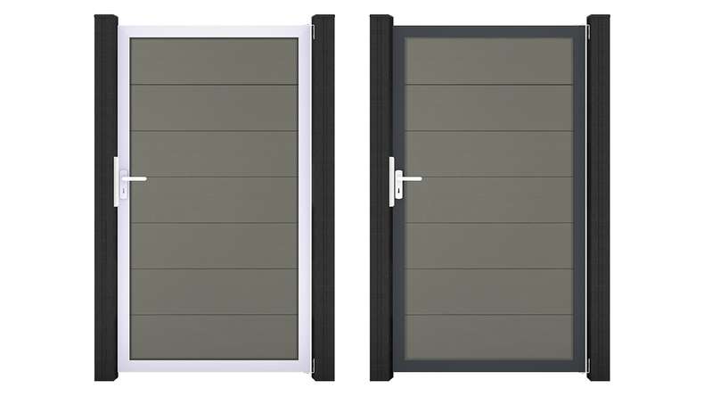 planeo Gardence Strong XL - Porte universelle BPC grise avec cadre en aluminium