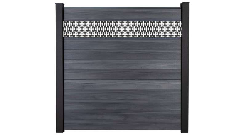 planeo Gardence Strong - Clôture à emboîter BPC Oriental gris pierre co-ex 180 x 180 cm