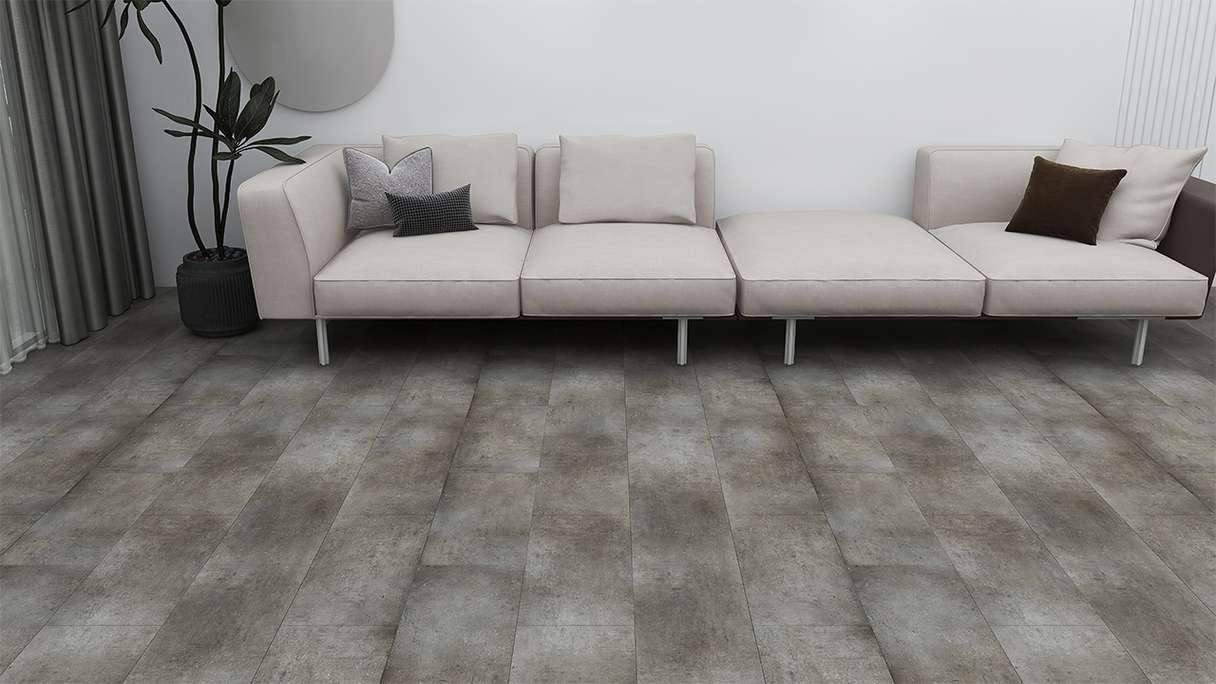 planeo Vinyle à clic rigide - STEINWERK PUCore XL gris pierre Loft | Isolation phonique intégrée (NF-FXL-297)