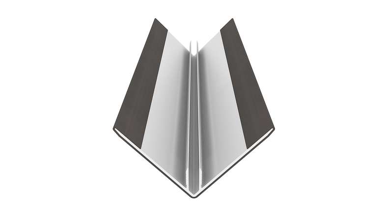 planeo LINEA - Profilé d'angle extérieur en aluminium CoEx, gris foncé, 3000 x 66 x 66 mm