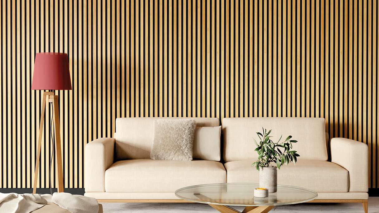 Skaben Panneau acoustique SilentWall Comfort - Chêne brun clair - 250 x 30 cm