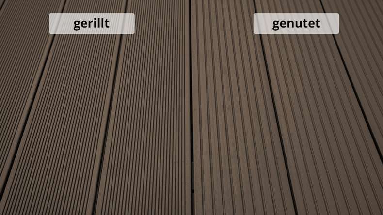 TitanWood Kit complet - 5m lame à âme creuse structure rainurée brun foncé 55,5m² compris UK alu