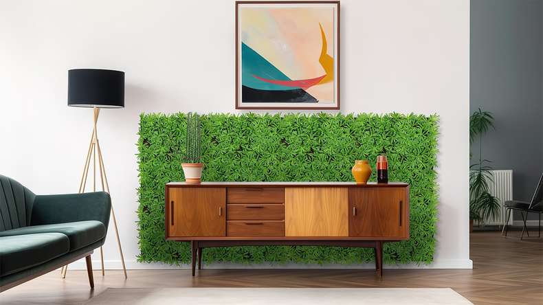 planeo Panneau acoustique - MixWall Living Leaf Podocarpus Tea Tree 52 x 52 cm | Plante naturelle (PLMW-40111)