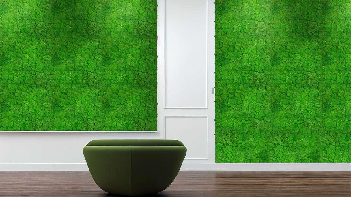 planeo Panneau acoustique - MixWall Living Moss Rich Green 52 x 52 cm | Mousse naturelle (PLMW-10111)