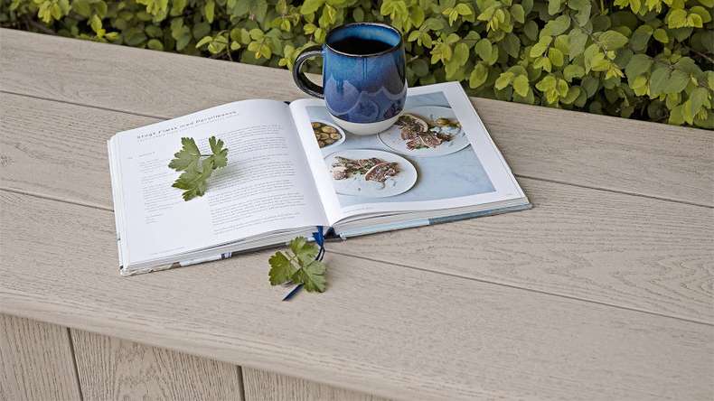 planeo Authoria PureBoard Plancher de terrasse massif - Light Lime Oak 3.6m structuré