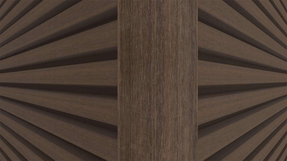 planeo LINEA - Profilé d'angle extérieur en aluminium CoEx, couleur Ipe brun, 3000 x 66 x 66 mm