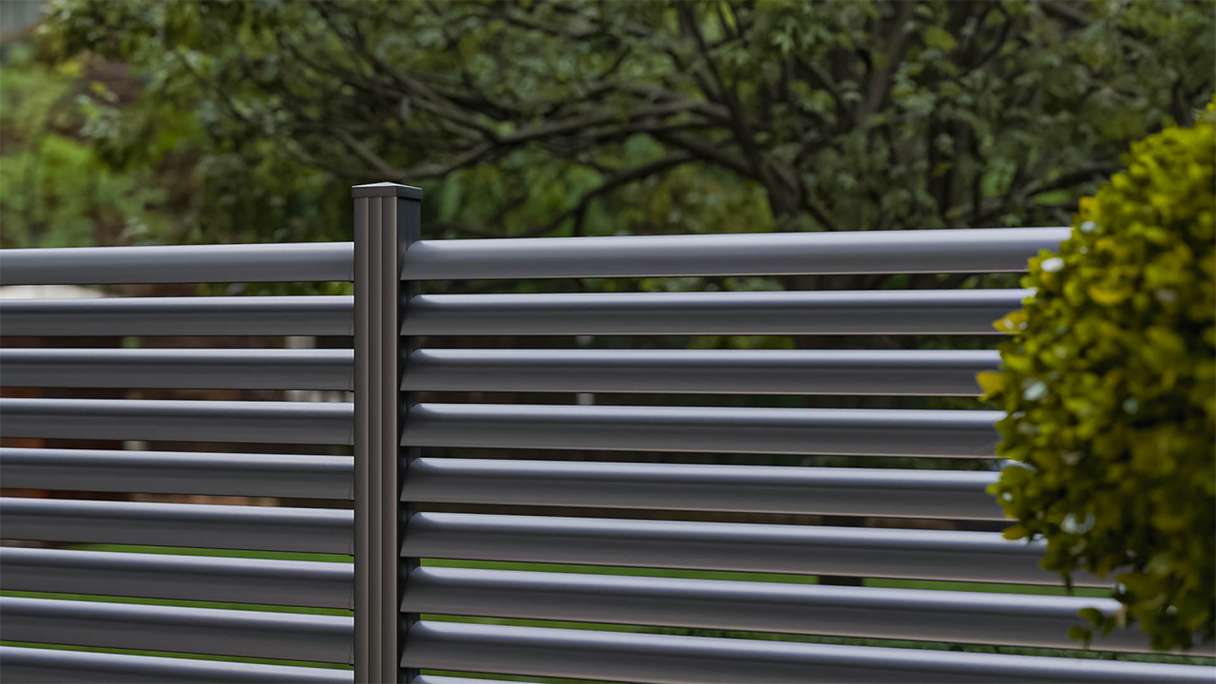 planeo Gardence Metallic Ellipse - Clôture de jardin en aluminium Carré Anthracite | DB703