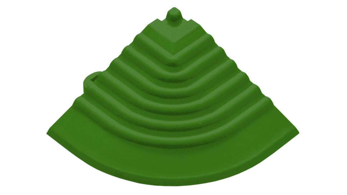 planeo élément d'angle pour carreaux de terrasse à clipser 30 x 30 cm - vert