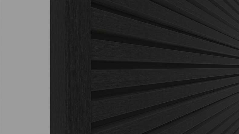 planeo LINEA - Profilé d'extrémité en aluminium CoEx noir 3000 x 74 x 61 mm
