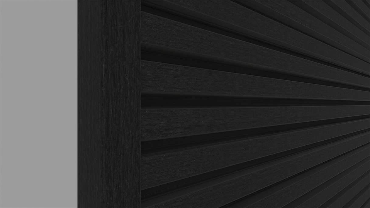 planeo LINEA - Profilé d'extrémité en aluminium CoEx noir 3000 x 74 x 61 mm