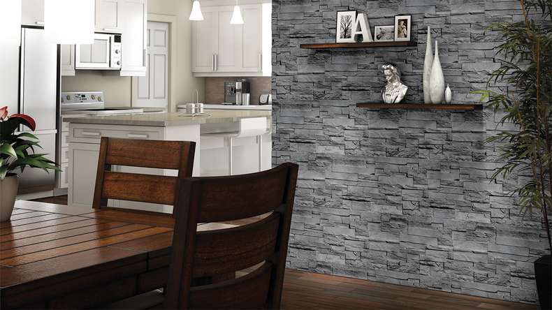planeo revêtement mural aspect pierre - NovikStone DS Anthracite - 1054 x 334 mm
