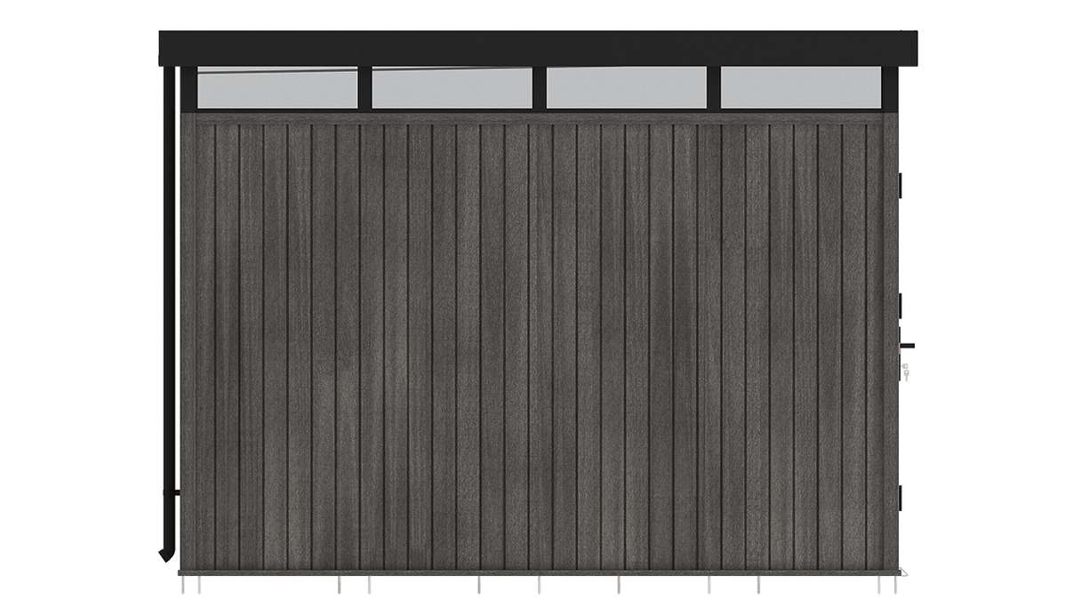Abri de jardin planeo WPC CoEx à toit plat, modèle L - Gris foncé, 300 x 292 x 226,5 cm