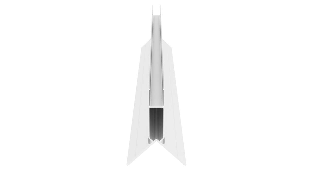planeo LINEA - Profilé d'angle extérieur en aluminium CoEx, gris clair, 3000 x 66 x 66 mm
