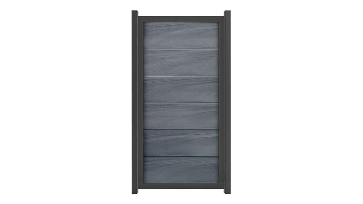 planeo Gardence Guard - Clôture composite Vertical Gris pierre avec cadre aluminium Anthracite
