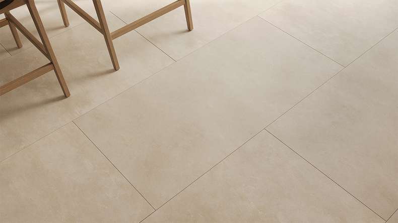 planeo Vinyle à clic rigide - Luna Beige XXL Carreau | Isolation phonique intégrée (DF-KF-994-030)