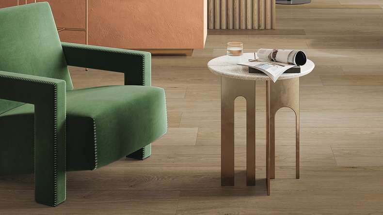 Gerflor Vinyle à clic Rigid - Création 40 Clic EIR Lounge Oak Chestnut | Grain synchronisé (61391274)