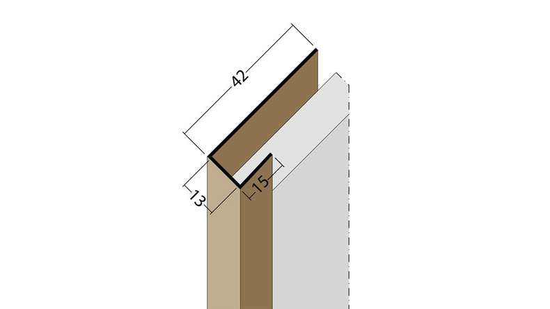 planeo protect profilé de finition - AP Logement de 13mm Longueur de 5000mm brun