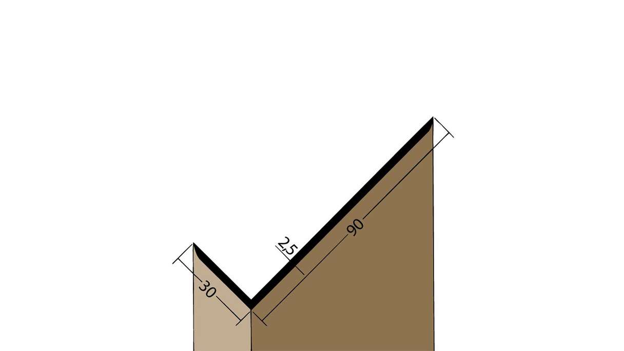 planeo protect cornière - WP 30x90x2500mm brun