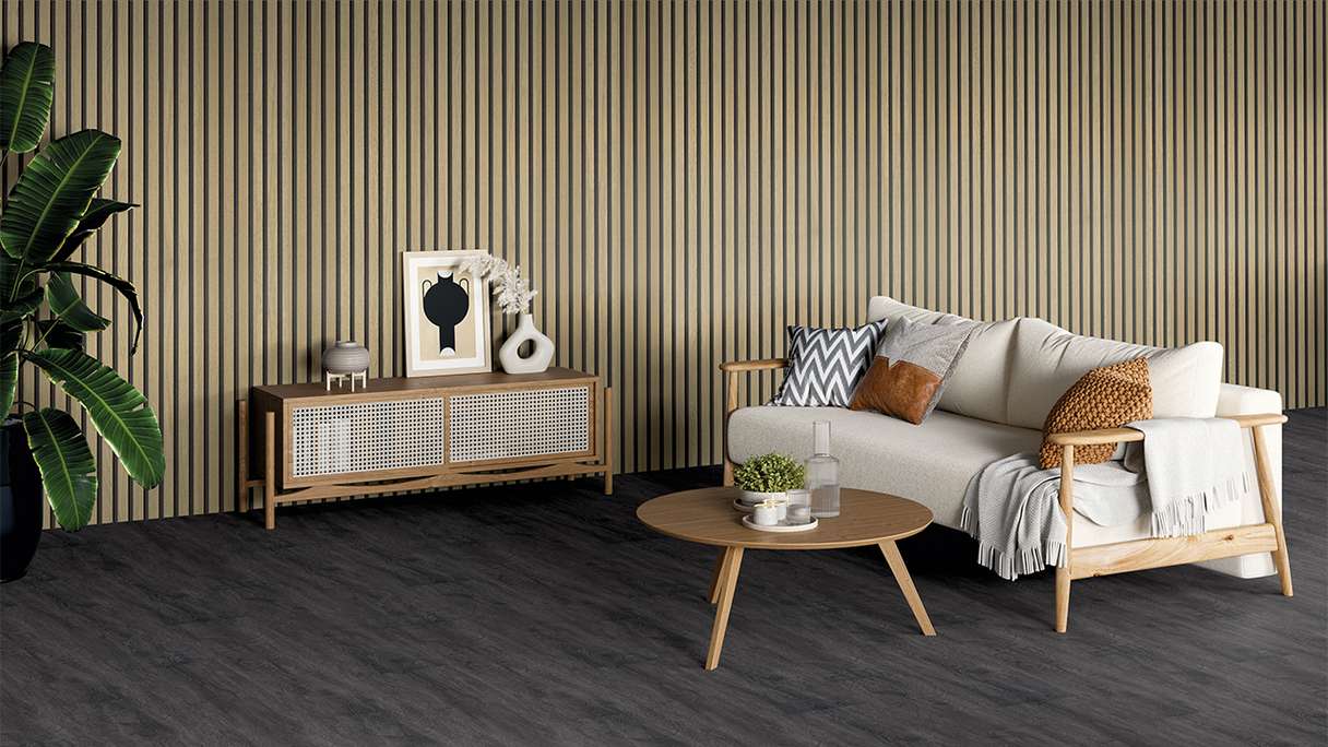 Skaben Panneau acoustique SilentWall Comfort Light - Chêne brun clair - 250 x 30 cm