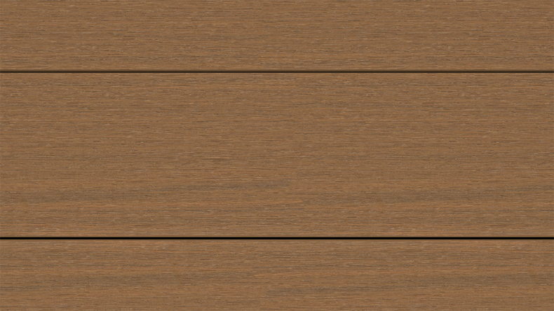 planeo UNIDeck - Lame de terrasse en WPC CoEx, finition « Burma Teak », 3 m - texturée / brossée lisse