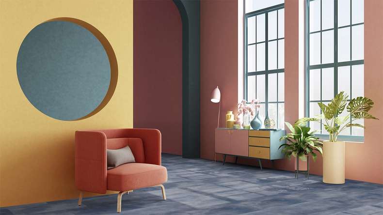 Gerflor Sol PVC clipsable - Virtuo 30 Rigid Acoustic Acuarela Ink | isolation phonique intégrée (39101475)