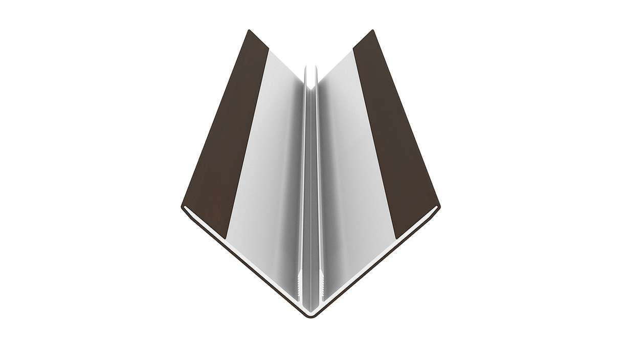planeo LINEA - Profilé d'angle extérieur en aluminium CoEx, couleur Ipe brun, 3000 x 66 x 66 mm